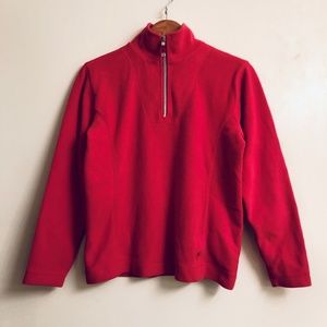 Tommy Bahama Women's Zipper Polo Sweater Poppy Red